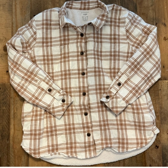 J.Crew Sherpa fleece lined shirt jacket shacket - Picture 4 of 6